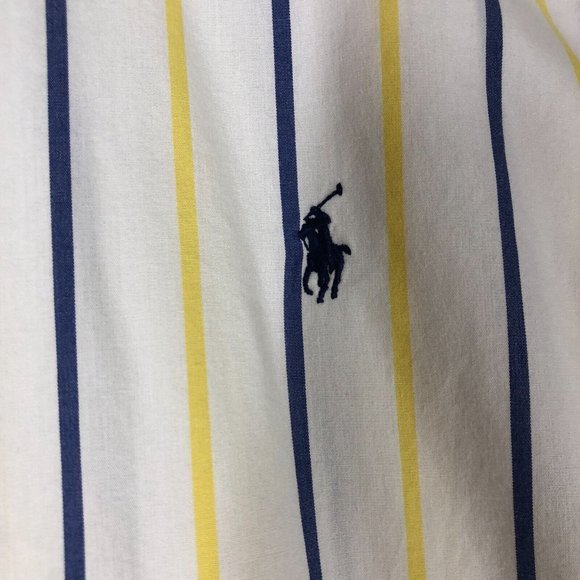 Ralph Lauren Men's Medium Blake Button Down Shirt Short Sleeve Pony Preppy White - Picture 4 of 9